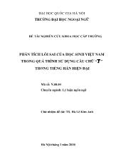 Luận văn Phân tích lỗi sai của học sinh Việt Nam trong quá trình sử dụng câu chữ 