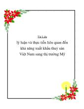 Lý luận và thực tiễn liên quan đến khả năng xuất khẩu thuỷ sản Việt Nam sang thị trường Mỹ