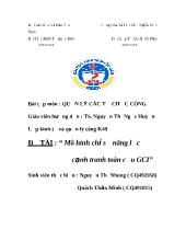 Mô hình chỉ số năng lực cạnh tranh toàn cầu GCI