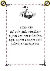 Môi trường cạnh tranh và năng lực cạnh tranh của công ty Jotun Việt Nam