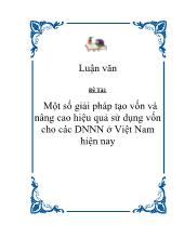 Một số giải pháp tạo vốn và nâng cao hiệu quả sử dụng vốn cho các doanh nghiệp nhà nước ở Việt Nam hiện nay