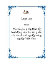 Một số giải pháp thúc đẩy hoạt động tiêu thụ sản phẩm của các doanh nghiệp công nghiệp Việt Nam
