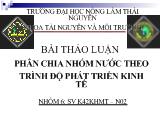 Phân chia nhóm nước theo trình độ phát triển kinh tế