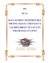 Phân tích thâm hụt thương mại của Việt Nam và các điều khoản về cán cân thanh toán của WTO