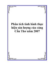 Phân tích tình hình thực hiện sản lượng của cảng Cần Thơ năm 2007