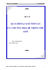 Quan điểm, cách tiếp cận của trường phái hệ thống thế giới