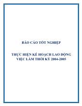 Thực hiện kế hoạch lao động việc làm thời kỳ 2004-2005
