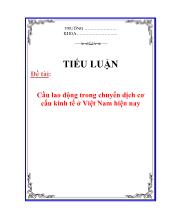 Tiểu luận Cầu lao động trong chuyển dịch cơ cấu kinh tế ở Việt Nam hiện nay