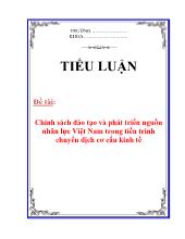 Tiểu luận Chính sách đào tạo và phát triển nguồn nhân lực Việt Nam trong tiến trình chuyển dịch cơ cấu kinh tế