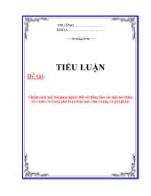 Tiểu luận Chính sách xoá đói giảm nghèo đối với đồng bào các dân tộc thiểu số ở nớc ta trong giai đoạn hiện nay, thực trạng và giải pháp