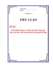Tiểu luận Giải pháp nâng cao hiệu quả giáo dục đạo đức cho học sinh trong nhà trường phổ thông