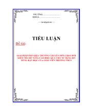 Tiểu luận Giải pháp phó hiệu trưởng chuyên môn theo dõi kiểm tra để nâng cao hiệu quả việc sử dụng đồ dùng dạy học của giáo viên trường THCS