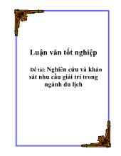 Tiểu luận Nghiên cứu và khảo sát nhu cầu giải trí trong ngành du lịch