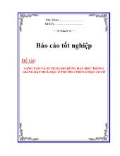Tiểu luận Sáng tạo và sử dụng đồ dùng dạy học trong giảng dạy hoá học ở trường trung học cơ sở