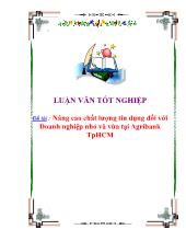 âng cao chất lượng tín dụng đối với Doanh nghiệp nhỏ và vừa tại Agribank TpHCM