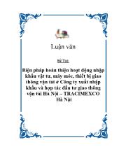 Biện pháp hoàn thiện hoạt động nhập khẩu vật tư, máy móc, thiết bị giao thông vận tải
