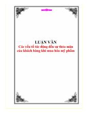 Các yếu tố tác động đến sự thỏa mãn của khách hàng khi mua hóa mỹ phẩm