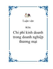 Chi phí kinh doanh trong doanh nghiệp thương mại