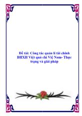 Công tác quản lí tài chính BHXH Việt Nam- Thực trạng và giải pháp