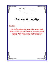 Đặc điểm hàng dệt may thị trường Nhật Bản và khả năng xuất khẩu của các doanh nghiệp Việt Nam sang thị trường này