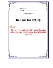 Đầu tư với sự phát triển kết cấu hạ tầng giao thông vận tải ở Việt Nam giai đoạn 2001-2010 (phần 2)