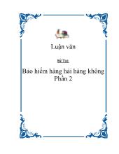 Đề tài Bảo hiểm hàng hải hàng không phần 2