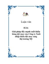 Giải pháp đẩy mạnh xuất khẩu hàng dệt may của Công ty Xuất nhập khẩu dệt may sang thị trường Mỹ