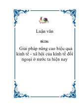 Giải pháp nâng cao hiệu quả kinh tế - Xã hội của kinh tế đối ngoại ở nước ta hiện nay