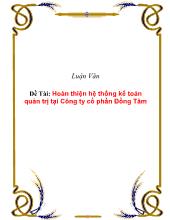 Hoàn thiện hệ thống kế toán quản trị tại Công ty cổ phần Đồng Tâm