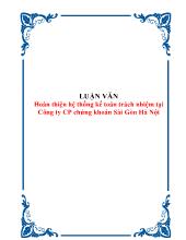 Hoàn thiện hệ thống kế toán trách nhiệm tại Công ty CP chứng khoán Sài Gòn Hà Nội