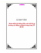 Hoàn thiện hệ thống kiểm soát nội bộ tại trường cao đẳng sư phạm trung ương TP HCM
