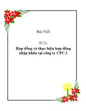 Hợp đồng và thực hiện hợp đồng nhập khẩu tại công ty CPC.1