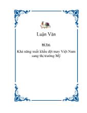 Khả năng xuất khẩu dệt may Việt Nam sang thị trường Mỹ