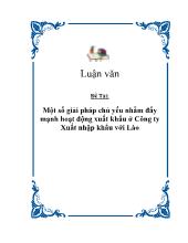Luận văn Một số giải pháp chủ yếu nhằm đẩy mạnh hoạt động xuất khẩu ở Công ty Xuất nhập khẩu với Lào