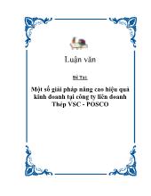Luận văn Một số giải pháp nâng cao hiệu quả kinh doanh tại công ty liên doanh Thép VSC - POSCO