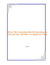 Luận văn Một số giải pháp phát triển hoạt động gia công may mặc xuất khẩu ở xí nghiệp Lạc Trung