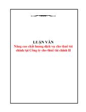 Luận văn Nâng cao chất lượng dịch vụ cho thuê tài chính tại Công ty cho thuê tài chính II