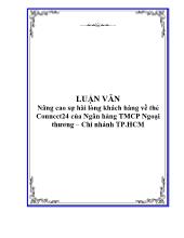 Luận văn Nâng cao sự hài lòng khách hàng về thẻ Connect24 của Ngân hàng TMCP Ngoại thương – Chi nhánh TP.HCM