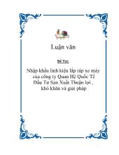 Luận văn Nhập khẩu linh kiện lắp ráp xe máy của công ty Quan Hệ Quốc Tế Đầu Tư Sản Xuất -Thuận lợi , khó khăn và giải pháp