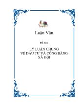 Lý luận chung về đầu tư và công bằng xã hội
