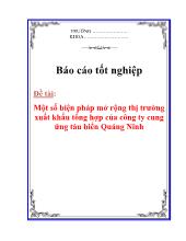 Một số biện pháp mở rộng thị trường xuất khẩu của công ty cung ứng tàu biển Quảng Ninh