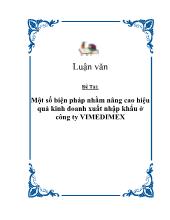 Một số biện pháp nhằm nâng cao hiệu quả kinh doanh xuất nhập khẩu ở công ty VIMEDIMEX