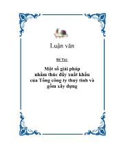 Một số giải pháp nhằm thúc đẩy xuất khẩu của Tổng công ty thuỷ tinh và gốm xây dựng