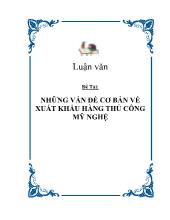 Những vấn đề cơ bản về xuất khẩu hàng thủ công mỹ nghệ