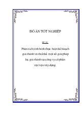 Phân tích tình hình thực hiện kế hoạch giá thành và thiết kế một số giải pháp hạ giá thành tại công ty cổ phần vật liệu xây dựng - Vvmi