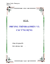 Phương trình sai phân và các ứng dụng