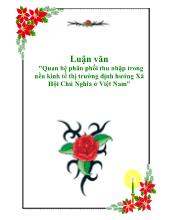 Quan hệ phân phối thu nhập trong nền kinh tế thị trường định hướng Xã Hội Chủ Nghĩa ở Việt Nam