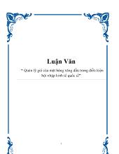 Quản lý giá của mặt hàng xăng dầu trong điều kiện hội nhập kinh tế quốc tế