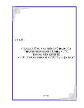 Tăng cường vai trò chủ đạo của thành phần kinh tế nhà nước trong nề kinh tế nhiều thành phần ở nước ta hiện nay