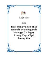 Thực trạng và biện pháp thúc đẩy hoạt động xuất khẩu gạo ở Công ty Lương Thực Cấp I Lương Yên